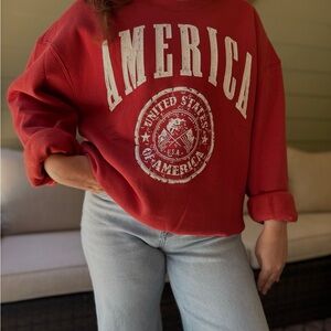 BUCKETLIST Red USA Graphic Sweatshirt